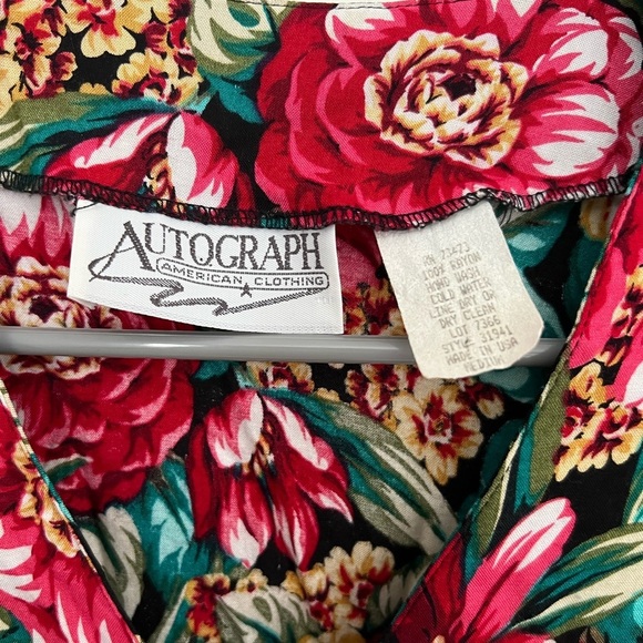 Retro Vintage Floral Button-Up Blouse 80’s - Picture 3 of 6